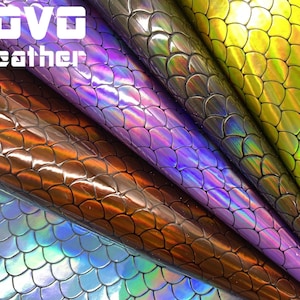 Shiny Iridescent Mermaid Scales Vinyl Faux leather Jelly faux leather sheets vegan  leather  for errings hair bows purse walletvinyl sheet