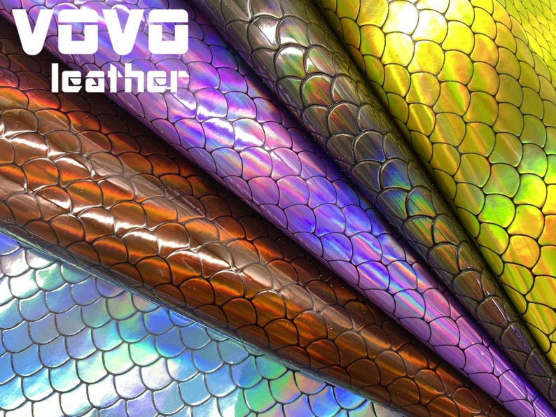 Shiny Iridescent Mermaid Scales Vinyl Faux Leather Jelly Faux Leather ...