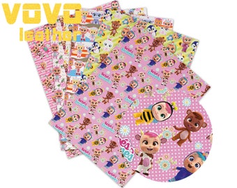 Tecknade konstläderark A4-storlek 8x12 för örhängen hårrosetter DIY-pyssel, PU-konstlädertyg vinylark tullfritt