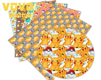 Faux Leather Sheets A4 Size Pvc Printed Crafting Faux Leather Cartoon Japanese anime Character  Printed  for bag purse earrings bows