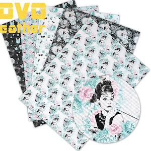 Hojas de cuero de imitación Tamaño A4 Pvc Impreso Artesanía Personaje de dibujos animados de cuero de imitación Chica Impreso para bolso monedero pendientes bowsvinyl sheet