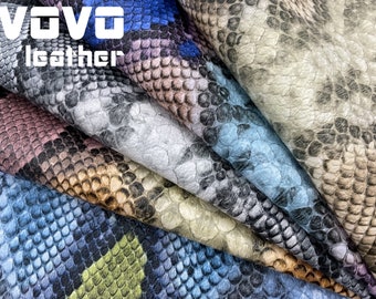 Tariff-free Snake texture Printing pattern faux leather sheets vegan  leather  for errings hair bows purse vinyl sheet
