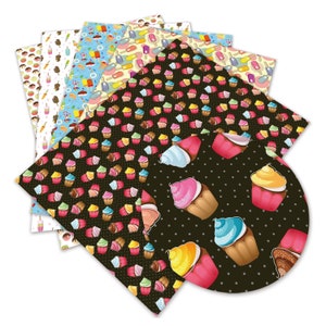 Hojas de cuero de imitación A4 Tamaño PU Elaboración de postre Personaje de dibujos animados Impreso para bolso pendientes bowsvinyl sheet