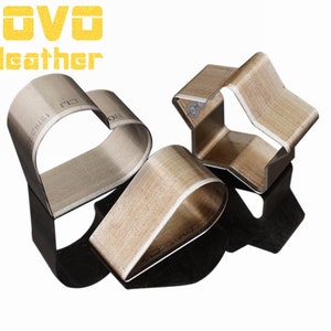 Set di 3 dimensioni 50mm 30mm 15mm acciaio affilato in pelle cuore goccia d'acqua stella perforatrice frese utensili da taglio