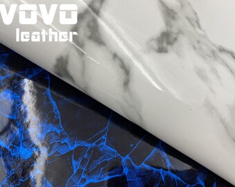 Tariff-free Marble glossy Shiny  Jelly patent Vinyl faux leather sheets vegan  leather  for errings hair bows purse vinyl sheet