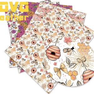 Hojas de cuero de imitación Tamaño A4 PU Elaboración Personaje de dibujos animados Impreso para bolso pendientes bowsvinyl sheet