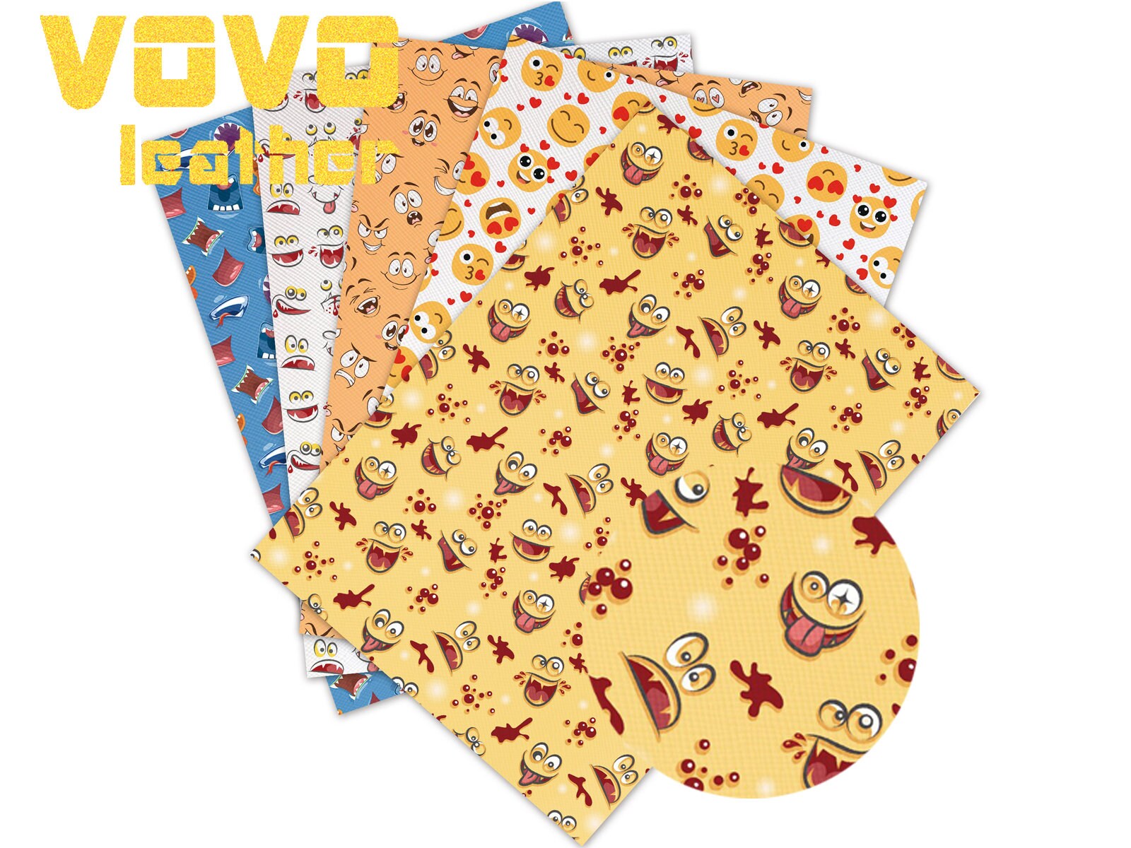Faux Leather Sheets A4 Size Pvc Stars Emoji Printed Crafting - Etsy