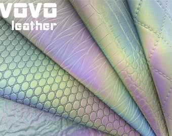 Reflective  Faux leather fabric sheets Light-reflecting fabric for safe vest clothing cap purse shop earrings leather journalvinyl sheet