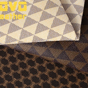 Synthetic leather with classic LV monogram print – logofabrics