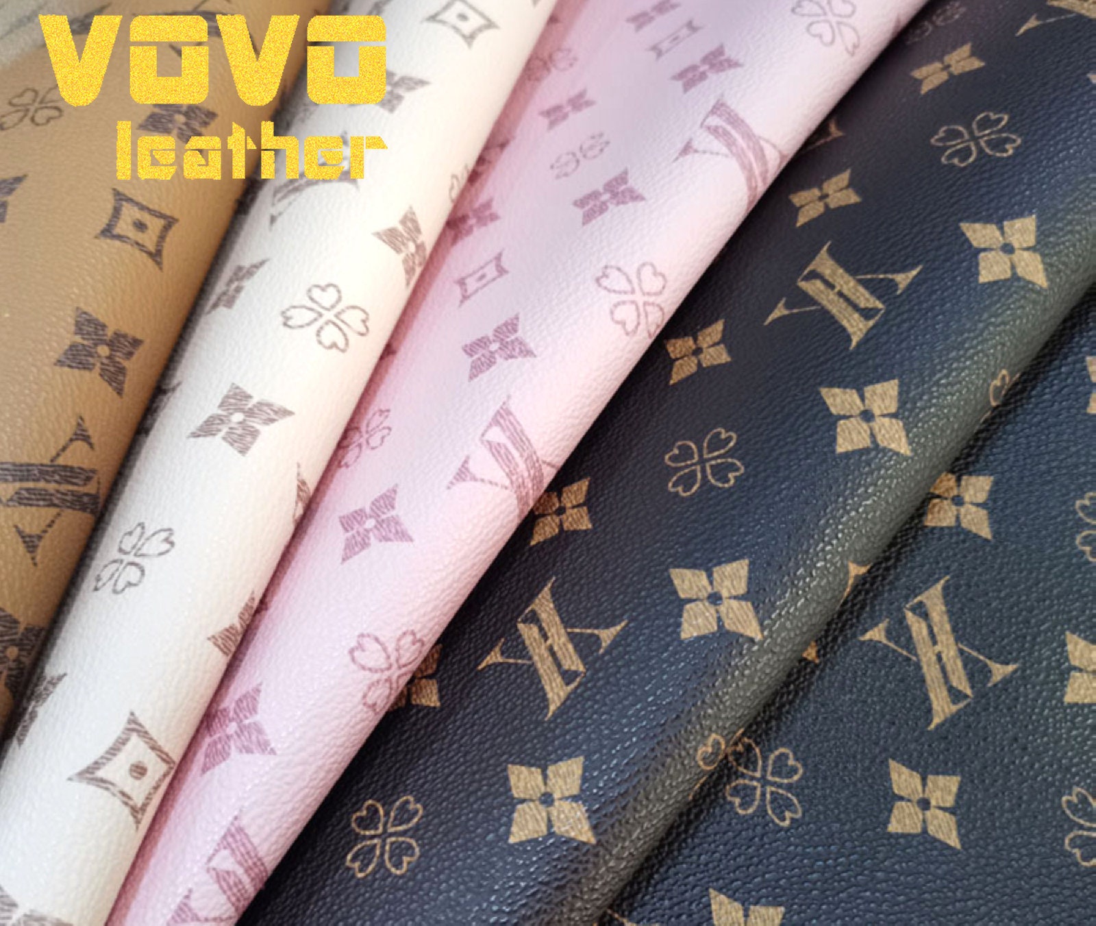 Faux Leather Sheets A4 Size Pvc Printed Crafting Faux Leather Character Printed -Letters ( thickening 1.2mm ) for bag purse earring bows