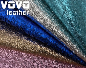 Tariff-free Metallic crack faux leather sheets vegan  leather  for errings hair bows purse vinyl sheet