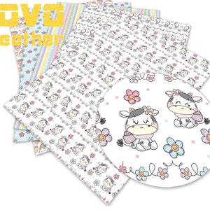 Faux Leather Sheets A4 Size Pvc Printed Crafting Faux Leather Cartoon  Character Printed  for bag purse earrings bowsvinyl sheet