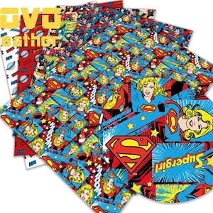 Hero Faux Leather Sheets fabric pieces Cartoon  Character Earring Hair Bow Crafts Leather Synthetic Leather Fabricvinyl sheet