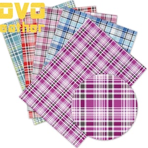 Kunstleder Blätter A4 Größe PU Crafting Cartoon Character Check Gedruckt für Tasche Geldbörse Ohrringe BögenVinyl Sheet