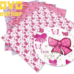 Faux Leather Sheets A4 Size Pvc Printed Crafting Faux Leather Cartoon  Character Printed  for bag purse earrings bowsvinyl sheet