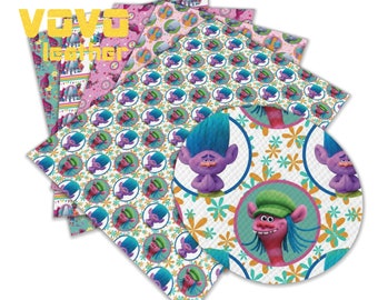 Tecknade konstläderark A4-storlek 8x12 för örhängen hårrosetter DIY-pyssel, PU-konstlädertyg vinylark tullfritt