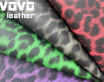 Tariff-free LEOPARD Animal texture print faux leather Scraps  sheets vegan  leather  for errings hair bows shoe bag purse vinyl sheet