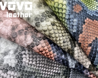 Tariff-free Snake texture Printing pattern faux leather sheets vegan  leather  for errings hair bows purse vinyl sheet