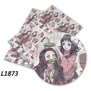 May include: A stack of patterned paper sheets and a round coaster featuring anime-style illustrations. The designs include characters in traditional Japanese clothing, with pink and white floral patterns. The product code "L1873" is visible.