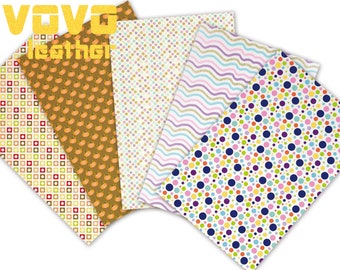 Tariff-free Faux Leather Sheets A4 Size Pvc Printed Crafting Faux Leather Cartoon  Character Printed  for bag purse earrings bows
