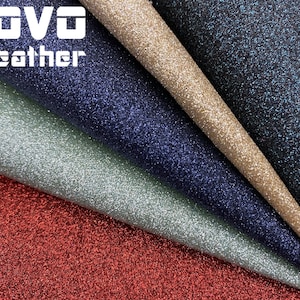 Solid color Shiny Glitter faux leather sheets Glitter  vegan  leather  for errings hair bows purse walletvinyl sheet