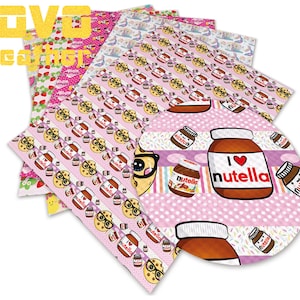 Hojas de imitación de cuero Tamaño A4 Pvc Impreso Artesanía Faux Leather Personaje de dibujos animados Impreso para bolso monedero pendientes bowsvinyl sheet