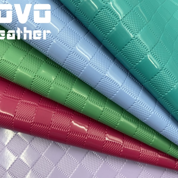 Check  Faux leather  sheets Light-reflecting  cap purse shop errings wallet bagvinyl sheet