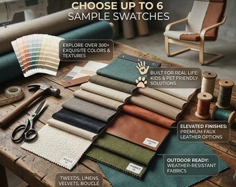 Fabric Sample Set | Choose Up to 6 Sofa Cover Swatches, Fast Delivery