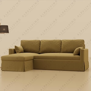 Hyltarp Sofa Cover for 3-Seat Sofa with Chaise Longue – Custom Slipcover in 300+ Fabrics – Washable Replacement Couch Cover
