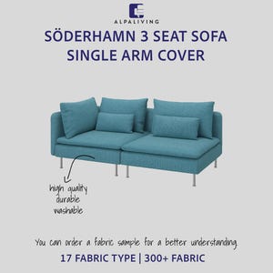 Söderhamn 3-Seat Sofa Single Arm Slipcover | Custom, Washable Cover