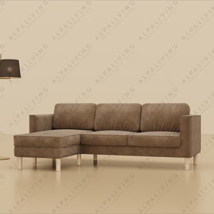 Custom PARUP Cover for 3-Seater Sofa with Chaise Longue – 300+ Washable Fabrics – Slipcover to Refresh or Protect Your Living Room Sofa