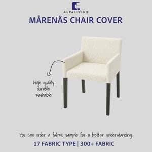 MÅRENÄS Chair Cover with Armrests | Custom Slipcover in 300+ Fabrics, Washable & Durable