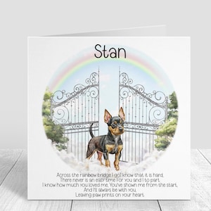 Chihuahua Trauerkarte - Trauerkarte - Rainbow Bridge Erinnerung - Trauerkarte - Trauergeschenk für Tierbesitzer