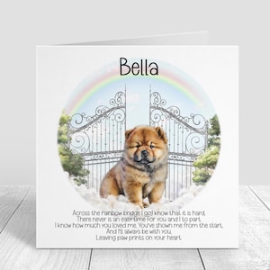 Chow Chow Trauerkarte - Trauerkarte - Rainbow Bridge Erinnerung - Trauerkarte - Trauerkarte für Tierbesitzer