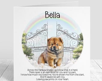 Dog Loss Card - Dog Bereavement Card - Pet loss - Dog Loss Sympathy Card - Sorry For Your Loss - Pet loss card - Chow Chow Sympathy Card