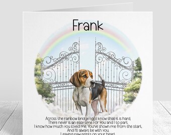 Dog Loss Card - Dog Bereavement Card - Pet loss - Dog Loss Sympathy Card - Sorry For Your Loss - Pet loss card - Foxhound Dog Sympathy Card