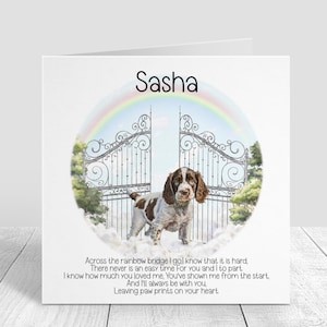 Englisch Setter Hund Trauerkarte - Trauerkarte - Rainbow Bridge Erinnerung - Trauerkarte - Trauer Geschenk