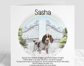 Dog Loss Card - Dog Bereavement Card - Dog Loss Sympathy Card - Sorry For Your Loss - Pet loss card - English Setter Dog Sympathy Card