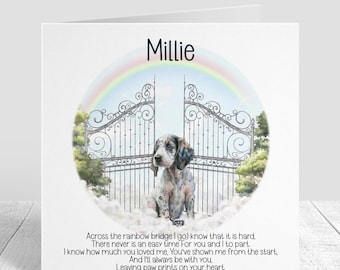 Dog Loss Card - Dog Bereavement Card - Dog Loss Sympathy Card - Sorry For Your Loss - Pet loss card - English Setter Dog Sympathy Card