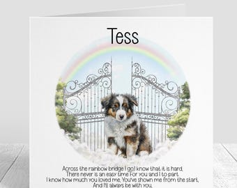 Dog Loss Card - Dog Bereavement Card - Pet loss - Dog Loss Sympathy Card - Sorry For Your Loss - Pet loss card - Collie Dog Sympathy Card