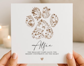 Personalised Dog Pet Bereavement Card, Pet Loss Card