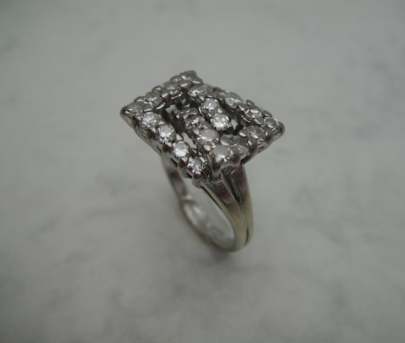 White gold cocktail ring