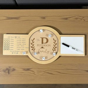 Family Dice Game Laser Cut File | Wooden Family Tabletop SVG | Game Board + Dice Tray | Laser Ready Customizable