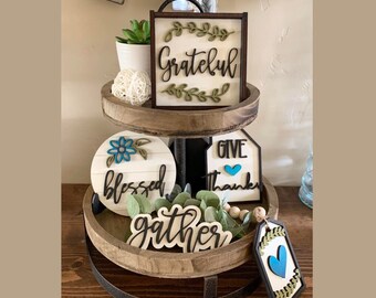 Gestufte Tablett Thanksgiving SVG Datei für Laser Fall Craft Laser SVG von Stufen Tablett Projekt für DIY Malpartys Diy Dankbar Handwerk
