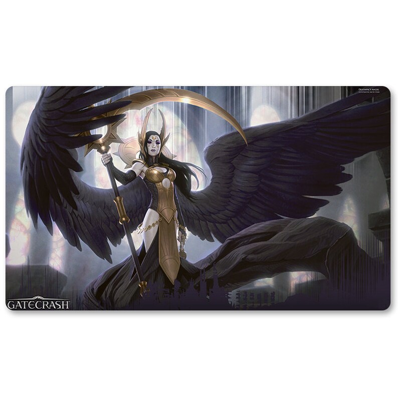 MTG Playmat Jeu de société MTG Playmat sac étanche libre, bords cousus, pour amateurs de cartes, tapis de jeu MTG avec zones (Playmat d'origine) (avec zone, dragons de Tarkir Forest