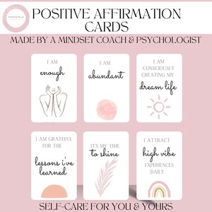 Positive affirmation cards, Affirmation cards, Positive quote flash cards, self love cards, self care cards, Positive quotes printable