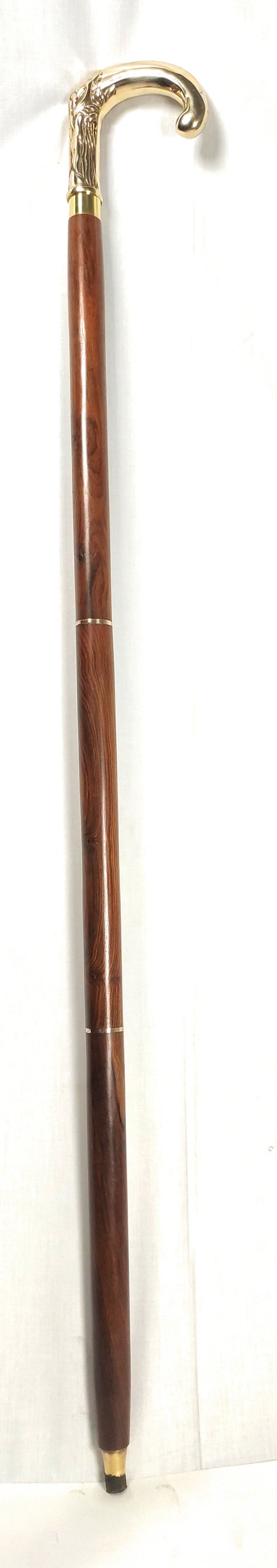 Palo de pie de palisandro que bastón con mango de latón Etsy