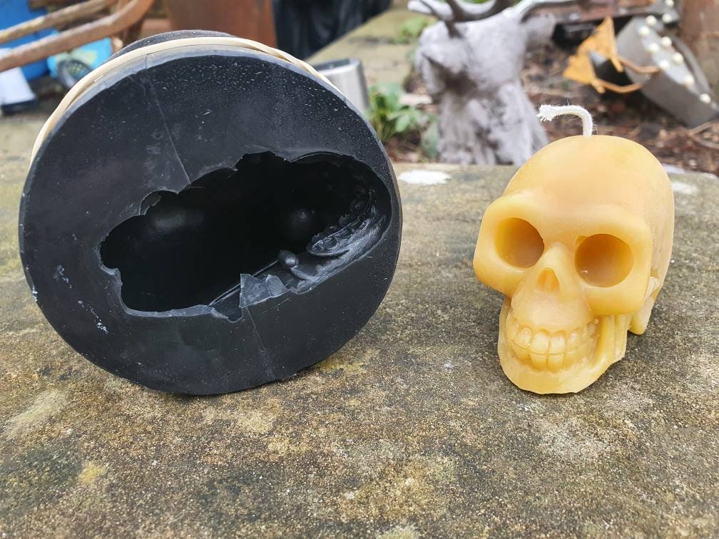 1:1 Actual Size 3D Skull Silicone Mold, Candle Plaster Silicone