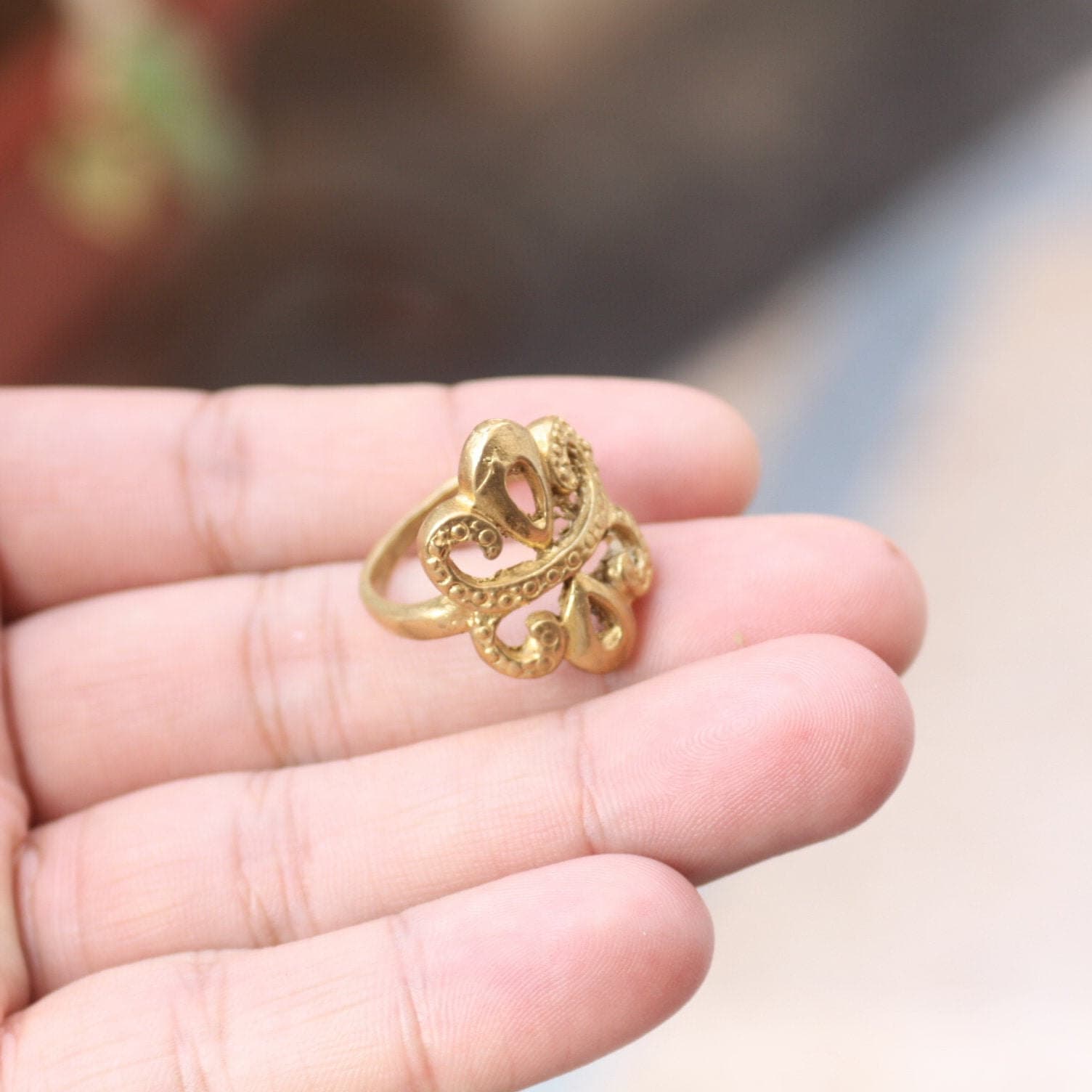 For Women , Copper Ring , Copper Gold Fashion ,antique Vintage Style