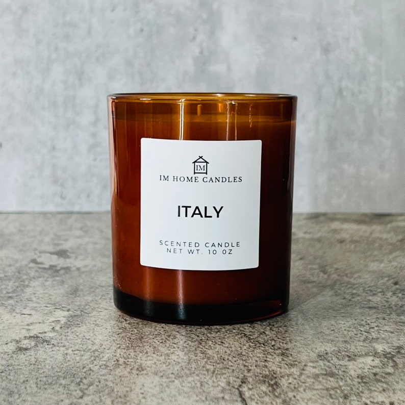 ITALY Scented Candle Tomato Leaf Basil Lemon 10 oz Candle White Jar Citrusy image 2